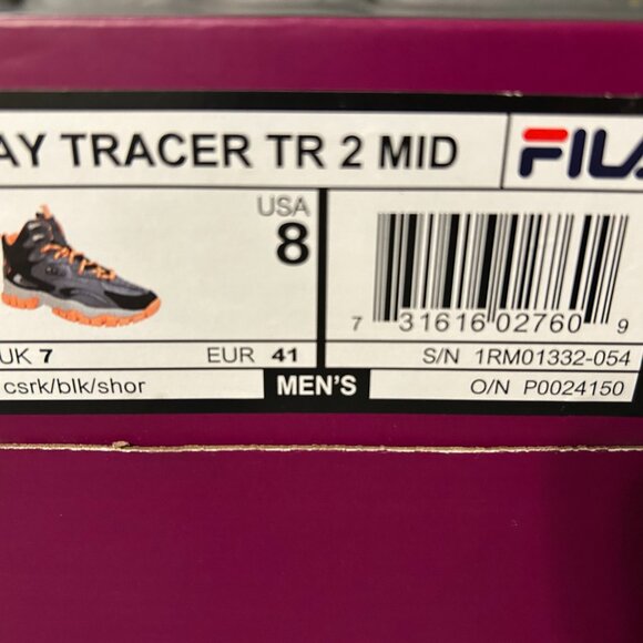Men\'s FILA Orange & Black Track Sneakers Size 8 New